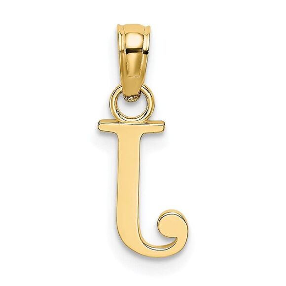 10K Yellow Gold Polished J Block Initial Charm - Picture 9 of 9